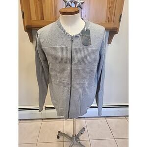 Mens Gray Zip Cardigan Shine Original Size Xl
